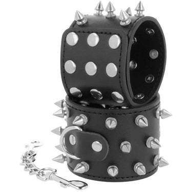 Polsini regolabili in metallo nero per BDSM e giochi avanzati